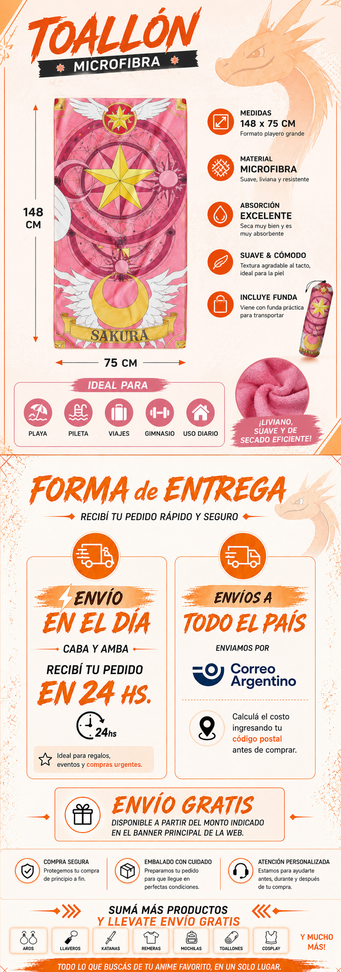  toallones playeros anime